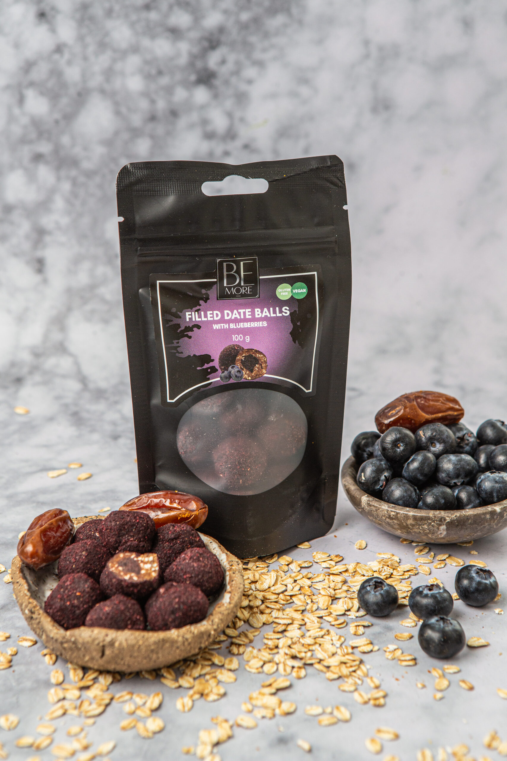 Täidetud datlipallid mustikatega 100gr